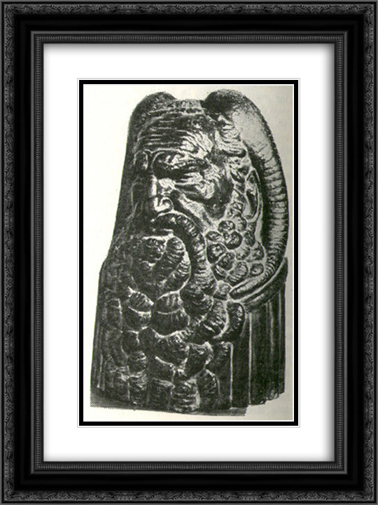 Pan 18x24 Black Ornate Wood Framed Art Print Poster with Double Matting by Paciurea, Dimitrie