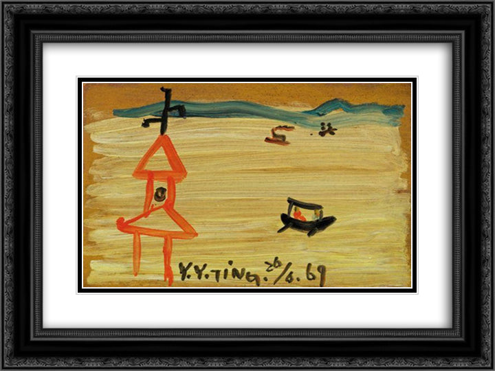 Landscape 24x18 Black Ornate Wood Framed Art Print Poster with Double Matting by Yanyong, Ding