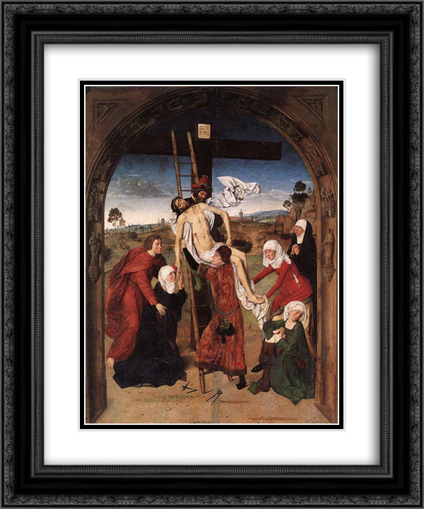 Passion Altarpiece (central panel) 20x24 Black Ornate Wood Framed Art Print Poster with Double Matting by Bouts, Dirck