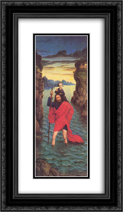 The right wing of The Pearl of Brabant Saint Christopher 14x24 Black Ornate Wood Framed Art Print Poster with Double Matting by Bouts, Dirck