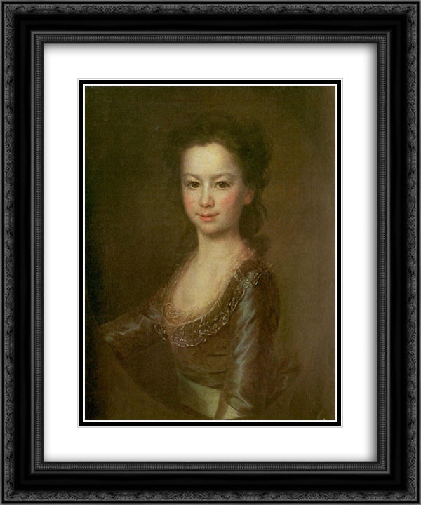 Countess Maria Vorontsova 20x24 Black Ornate Wood Framed Art Print Poster with Double Matting by Levitzky, Dmitry