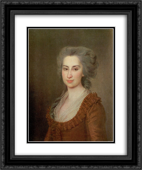 Countess Praskovia Vorontsova 20x24 Black Ornate Wood Framed Art Print Poster with Double Matting by Levitzky, Dmitry