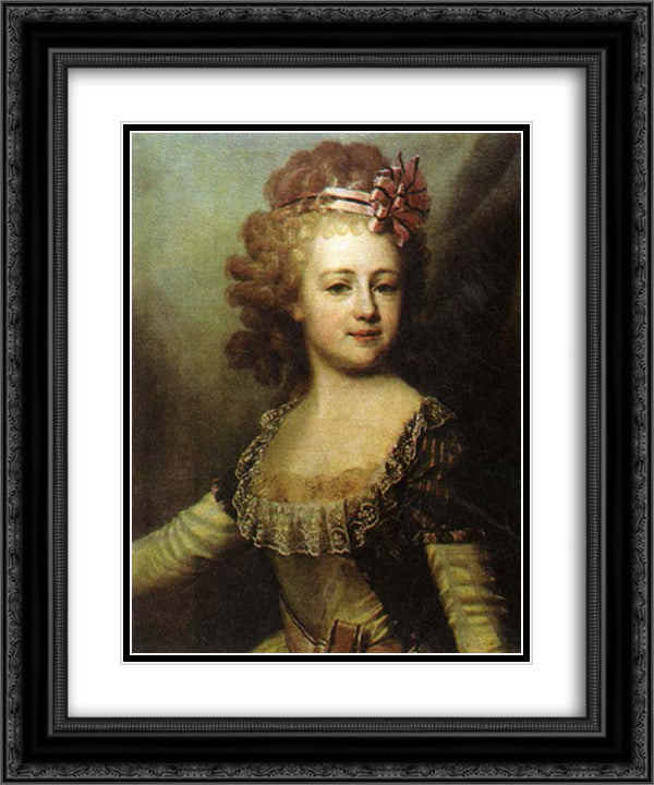 Grand Duchess Alexandra Pavlovna of Russia 20x24 Black Ornate Wood Framed Art Print Poster with Double Matting by Levitzky, Dmitry