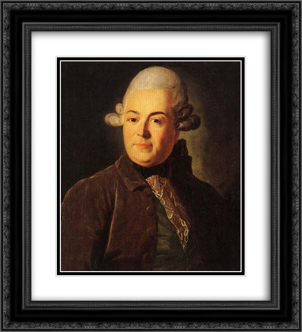 Ivan Glebov (Oscherin) 20x22 Black Ornate Wood Framed Art Print Poster with Double Matting by Levitzky, Dmitry