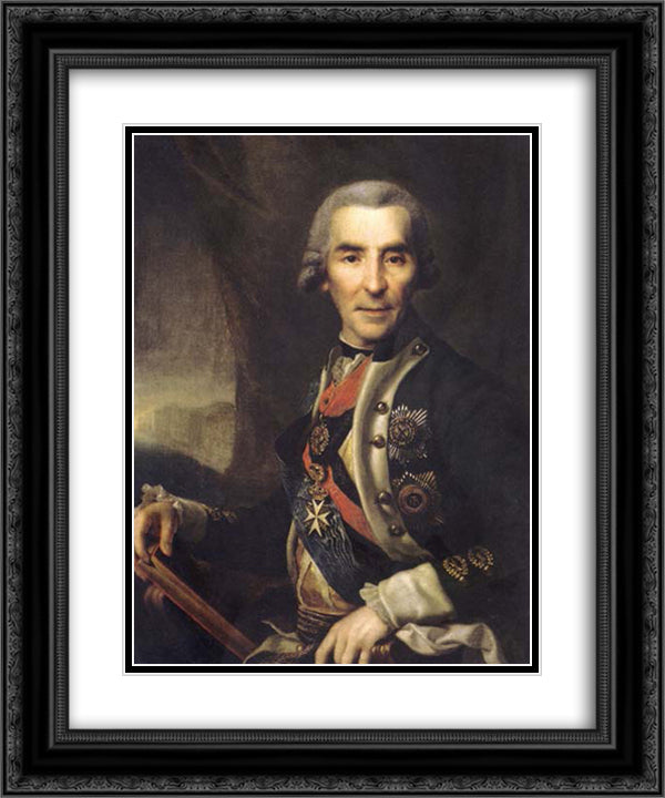 Ivan Golenishcev-Kutuzov 20x24 Black Ornate Wood Framed Art Print Poster with Double Matting by Levitzky, Dmitry