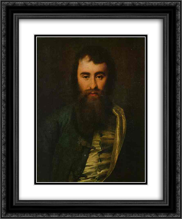 Portrait of A. I. Borisov 20x24 Black Ornate Wood Framed Art Print Poster with Double Matting by Levitzky, Dmitry