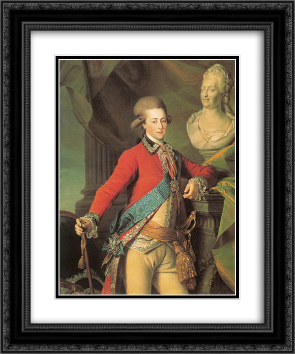 Portrait of Alexander Lanskoy, Aide-de-camp to the Empress 20x24 Black Ornate Wood Framed Art Print Poster with Double Matting by Levitzky, Dmitry