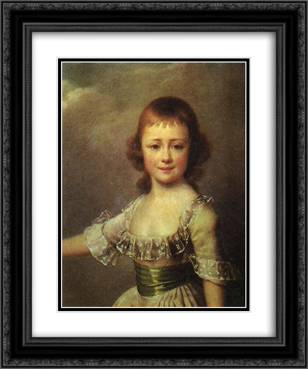 Portrait of Catherine Pavlovna 20x24 Black Ornate Wood Framed Art Print Poster with Double Matting by Levitzky, Dmitry