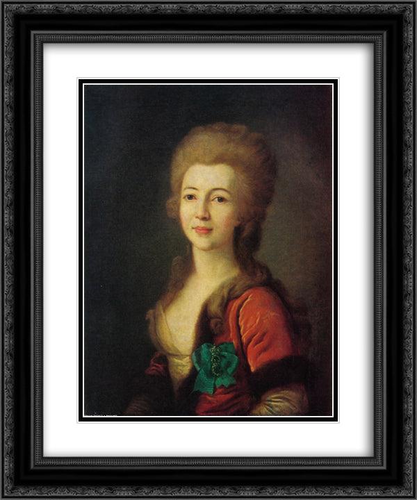 Portrait of Catherine Vorontsova 20x24 Black Ornate Wood Framed Art Print Poster with Double Matting by Levitzky, Dmitry