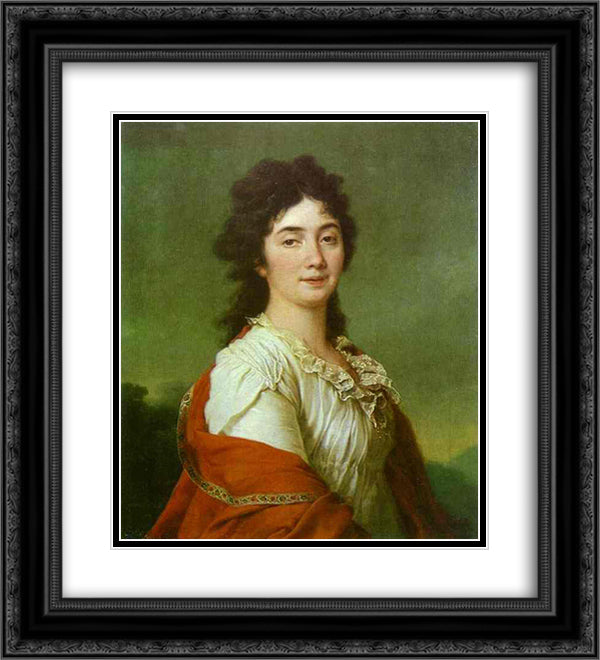 Portrait of Countess A. S. Protasova 20x22 Black Ornate Wood Framed Art Print Poster with Double Matting by Levitzky, Dmitry