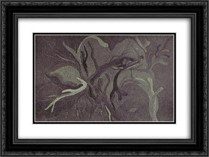 (Surautomatism) 24x18 Black Ornate Wood Framed Art Print Poster with Double Matting by Trost, Dolfi
