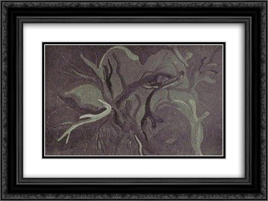 (Surautomatism) 24x18 Black Ornate Wood Framed Art Print Poster with Double Matting by Trost, Dolfi