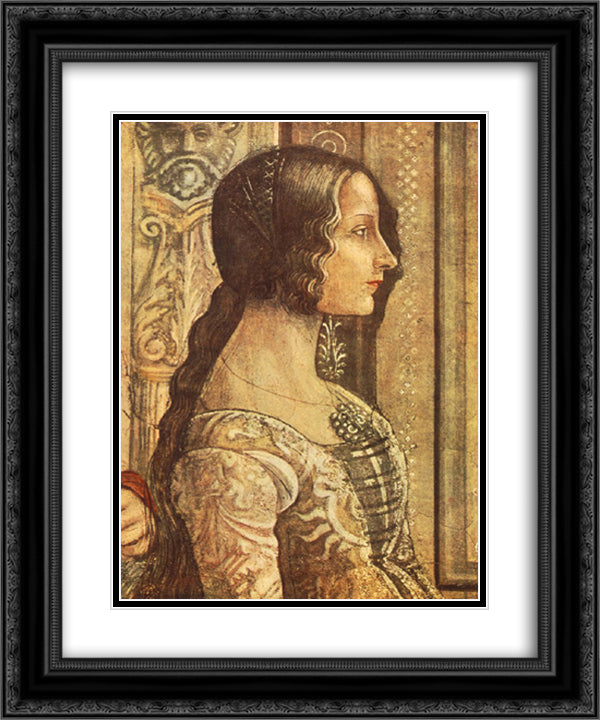 Ludovica Tornabuoni 20x24 Black Ornate Wood Framed Art Print Poster with Double Matting by Ghirlandaio, Domenico