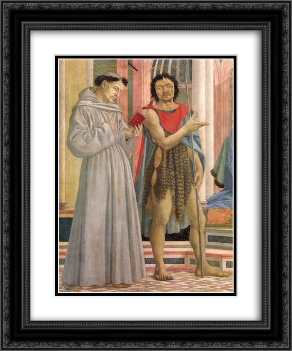 The Madonna and Child with Saints 20x24 Black Ornate Wood Framed Art Print Poster with Double Matting by Veneziano, Domenico