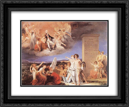 Allegory of the virtues of King Joo VI 24x20 Black Ornate Wood Framed Art Print Poster with Double Matting by Sequeira, Domingos