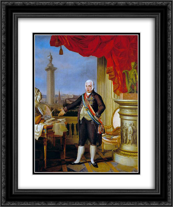 Retrato de D. Joo VI 20x24 Black Ornate Wood Framed Art Print Poster with Double Matting by Sequeira, Domingos