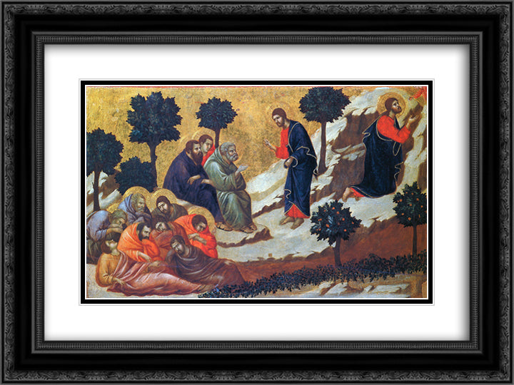 Agony in the Garden 24x18 Black Ornate Wood Framed Art Print Poster with Double Matting by Duccio
