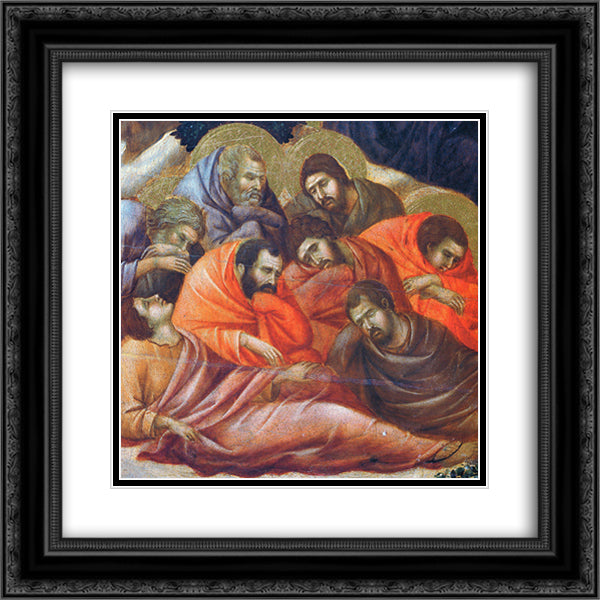 Agony in the Garden (Fragment) 20x20 Black Ornate Wood Framed Art Print Poster with Double Matting by Duccio