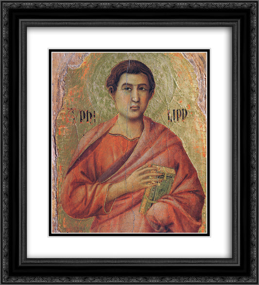 Apostle Philip 20x22 Black Ornate Wood Framed Art Print Poster with Double Matting by Duccio