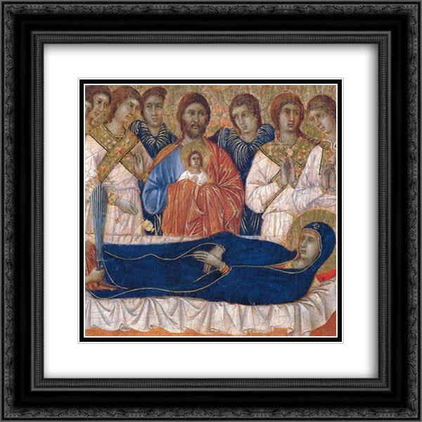 Assumption (Fragment) 20x20 Black Ornate Wood Framed Art Print Poster with Double Matting by Duccio