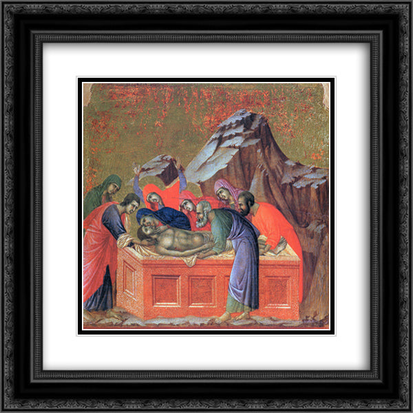 Burial 20x20 Black Ornate Wood Framed Art Print Poster with Double Matting by Duccio