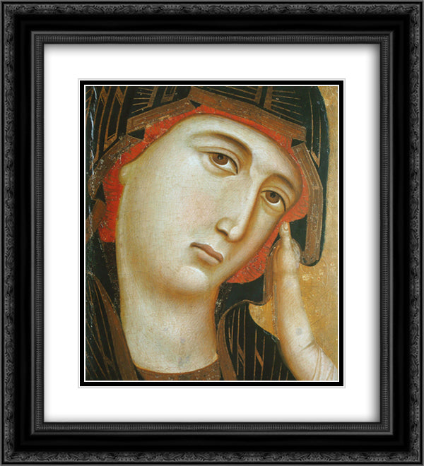 Crevole Madonna 20x22 Black Ornate Wood Framed Art Print Poster with Double Matting by Duccio