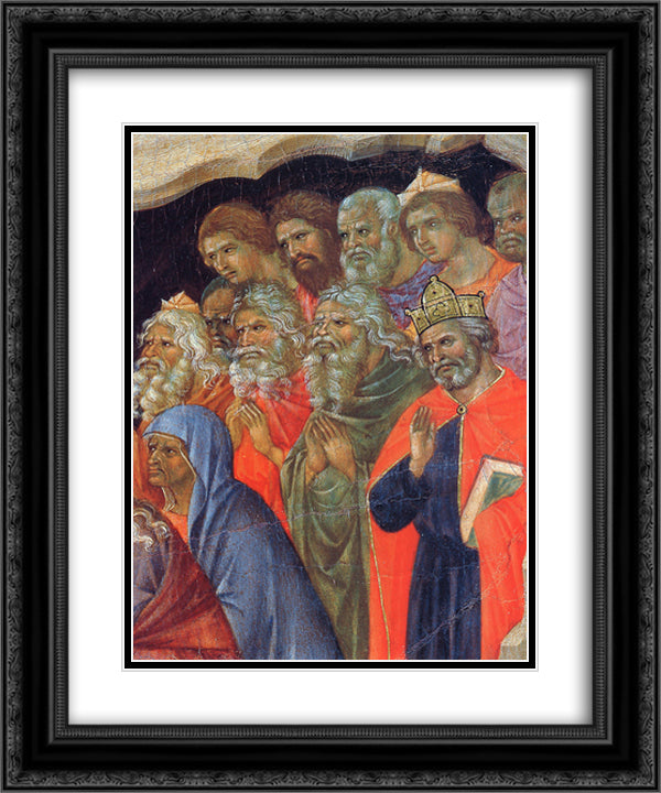 Descent into Hell (Fragment) 20x24 Black Ornate Wood Framed Art Print Poster with Double Matting by Duccio