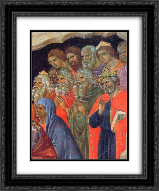 Descent into Hell (Fragment) 20x24 Black Ornate Wood Framed Art Print Poster with Double Matting by Duccio
