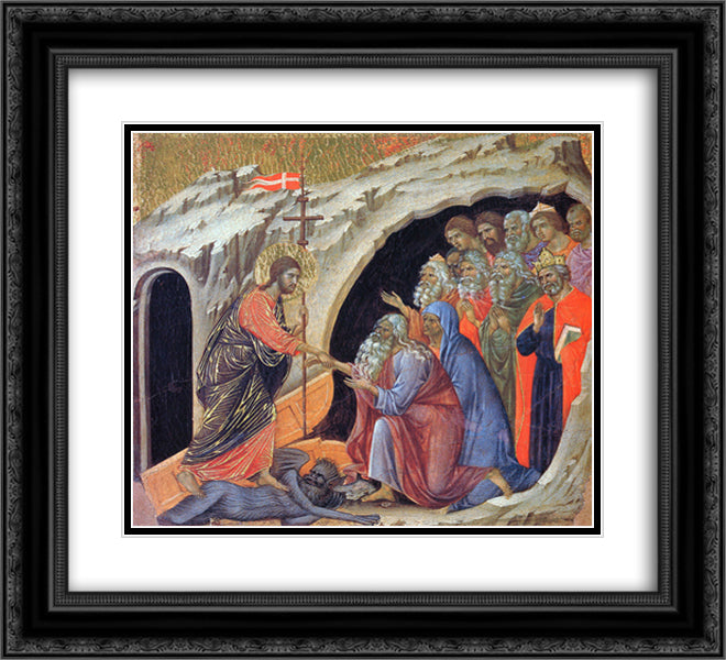 Descent into Hell 22x20 Black Ornate Wood Framed Art Print Poster with Double Matting by Duccio