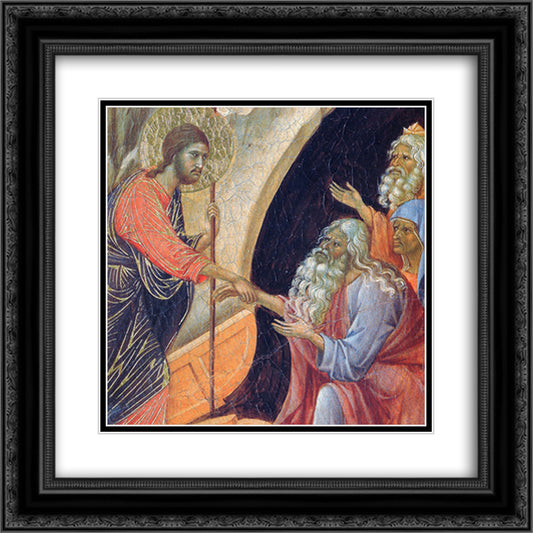 Descent into Hell (Fragment) 20x20 Black Ornate Wood Framed Art Print Poster with Double Matting by Duccio