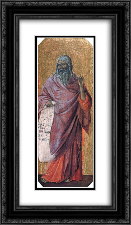 Prophets. Isaiah 14x24 Black Ornate Wood Framed Art Print Poster with Double Matting by Duccio