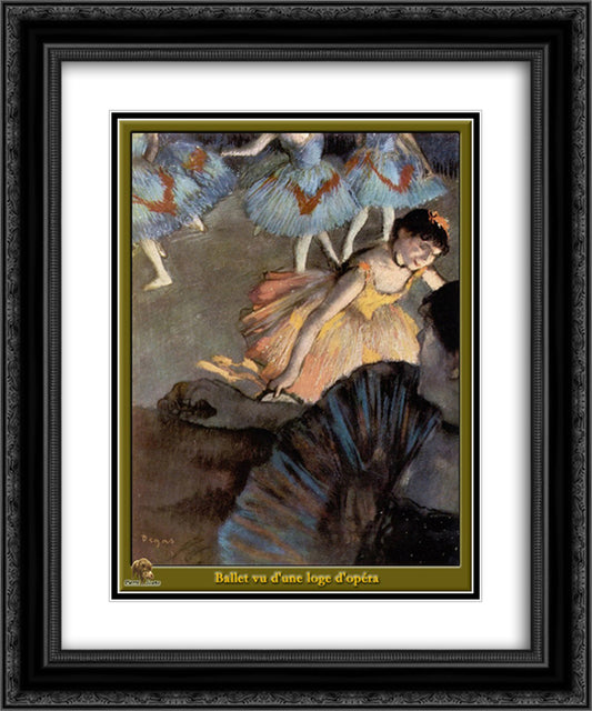 A Ballet Seen From The Opera Box 20x24 Black Ornate Wood Framed Art Print Poster with Double Matting by Degas, Edgar