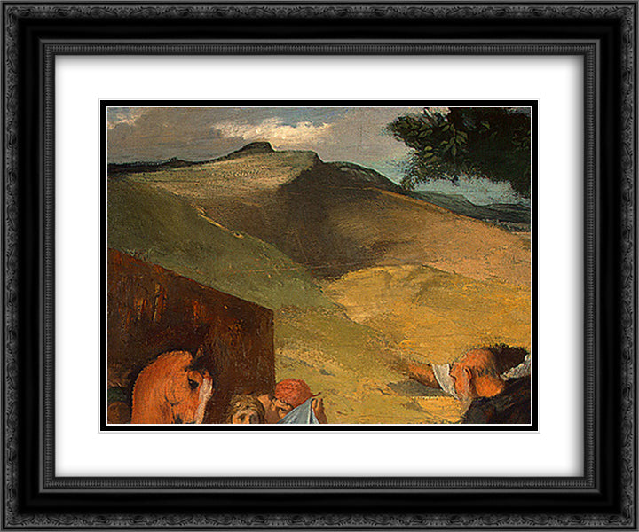 Alexander and Bucephalus (detail) 24x20 Black Ornate Wood Framed Art Print Poster with Double Matting by Degas, Edgar