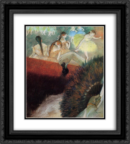 At the Ballet 20x22 Black Ornate Wood Framed Art Print Poster with Double Matting by Degas, Edgar