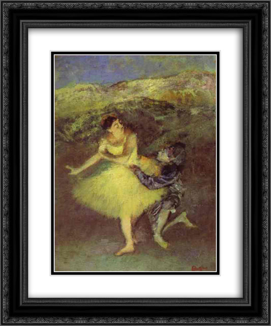 Ballet at the Paris Opera 20x24 Black Ornate Wood Framed Art Print Poster with Double Matting by Degas, Edgar