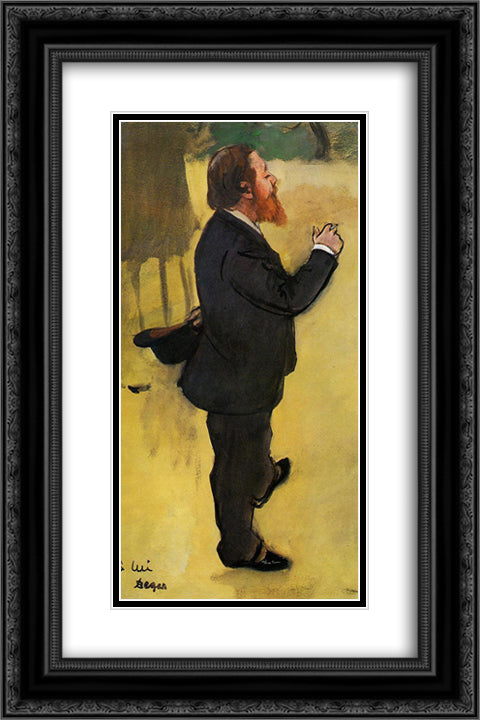 Carlo Pellegrini 16x24 Black Ornate Wood Framed Art Print Poster with Double Matting by Degas, Edgar