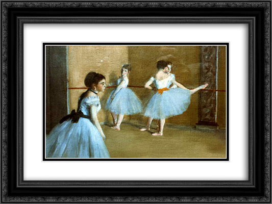 Dance Opera 24x18 Black Ornate Wood Framed Art Print Poster with Double Matting by Degas, Edgar