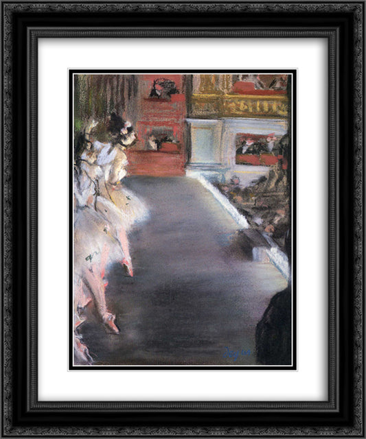 Dancers at the Old Opera House 20x24 Black Ornate Wood Framed Art Print Poster with Double Matting by Degas, Edgar