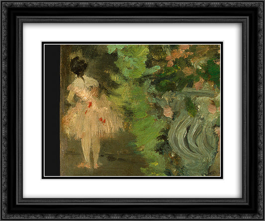 Dancers Backstage (detail) 24x20 Black Ornate Wood Framed Art Print Poster with Double Matting by Degas, Edgar