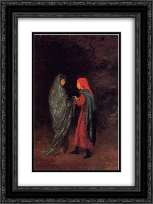 Dante and Virgil at the Entrance to Hell 18x24 Black Ornate Wood Framed Art Print Poster with Double Matting by Degas, Edgar
