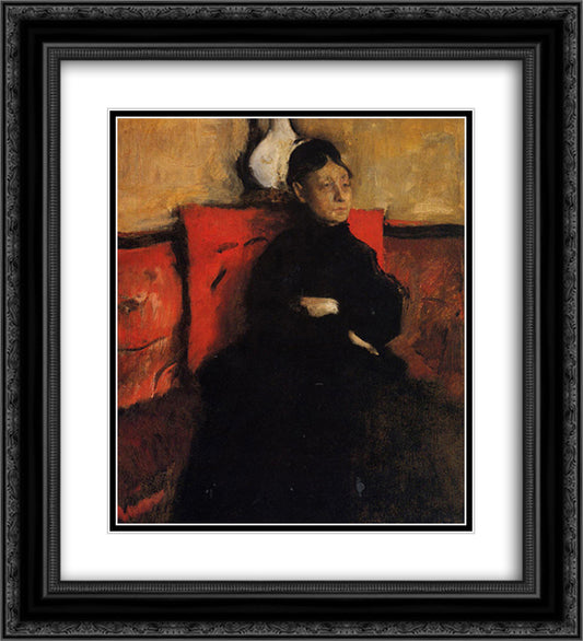 Duchesse de Montejasi-Cicerale 20x22 Black Ornate Wood Framed Art Print Poster with Double Matting by Degas, Edgar