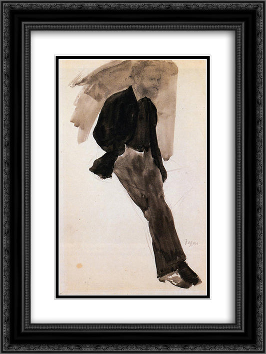 Edouard Manet Standing 18x24 Black Ornate Wood Framed Art Print Poster with Double Matting by Degas, Edgar