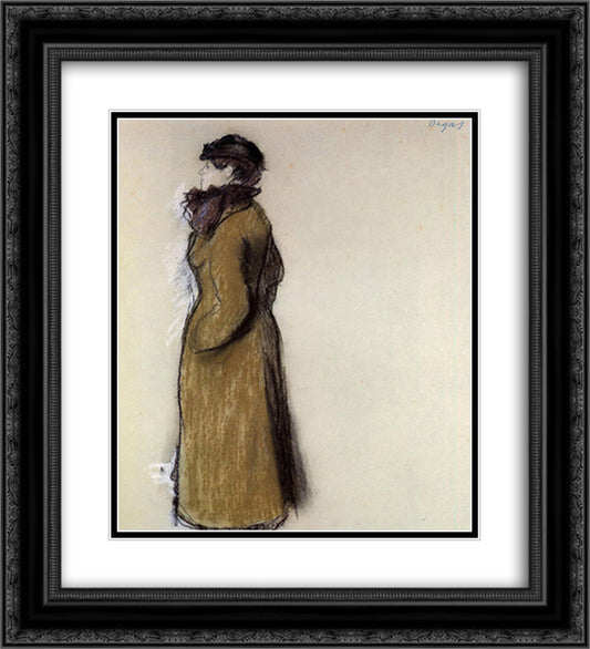Ellen Andree 20x22 Black Ornate Wood Framed Art Print Poster with Double Matting by Degas, Edgar