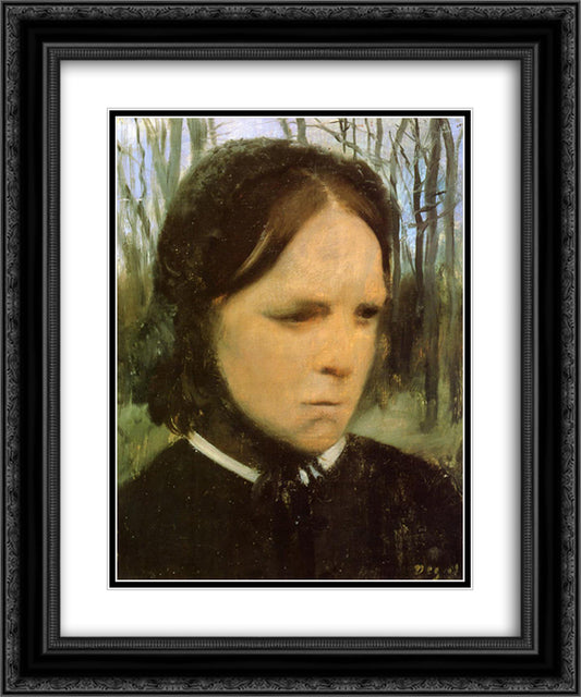 Estelle Musson Balfour 20x24 Black Ornate Wood Framed Art Print Poster with Double Matting by Degas, Edgar