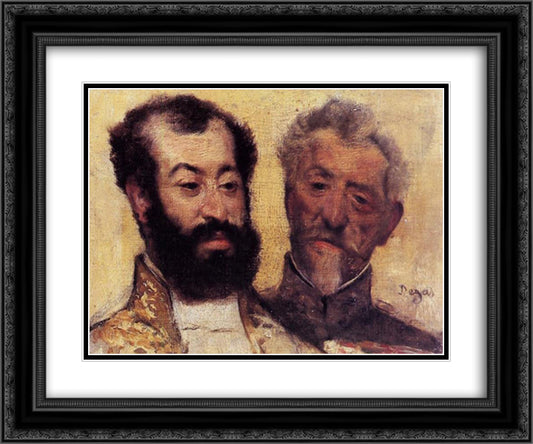 General Mellinet and Chief Rabbi Astruc 24x20 Black Ornate Wood Framed Art Print Poster with Double Matting by Degas, Edgar