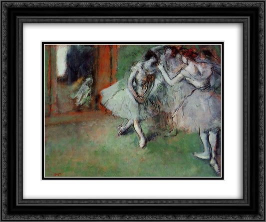 Group of Dancers 24x20 Black Ornate Wood Framed Art Print Poster with Double Matting by Degas, Edgar