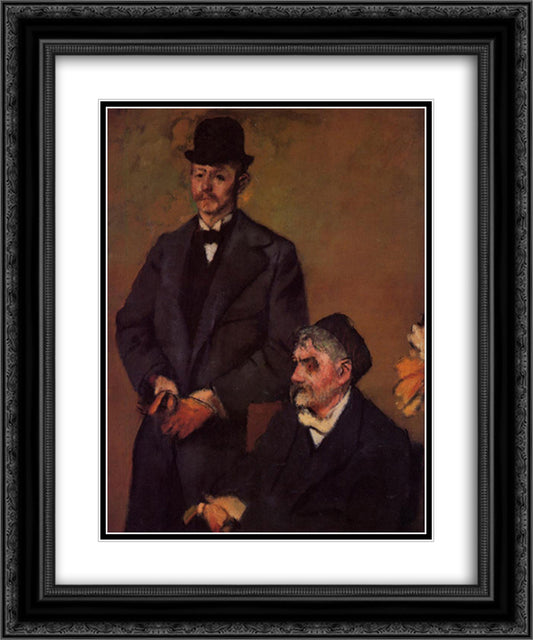 Henri Rouart and His Son Alexis 20x24 Black Ornate Wood Framed Art Print Poster with Double Matting by Degas, Edgar