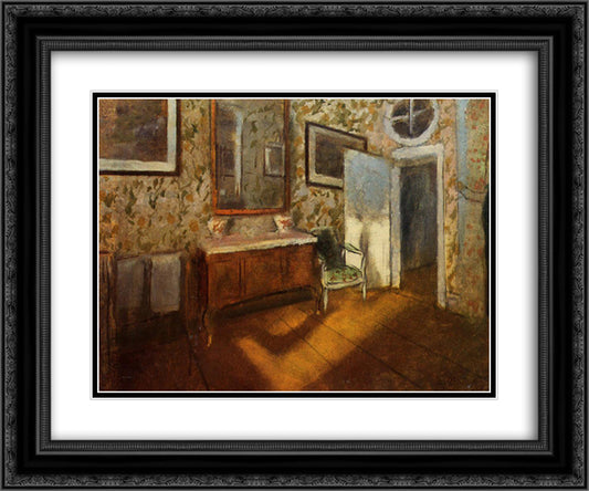 Interior at Menil-Hubert 24x20 Black Ornate Wood Framed Art Print Poster with Double Matting by Degas, Edgar