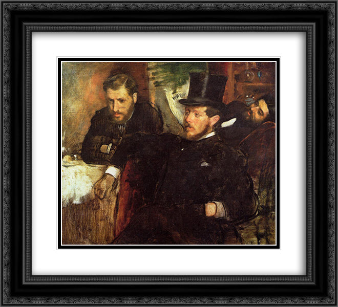 Jeantaud, Linet and Laine 22x20 Black Ornate Wood Framed Art Print Poster with Double Matting by Degas, Edgar