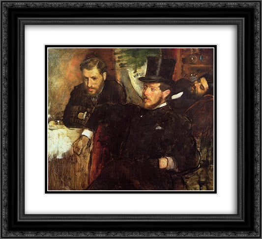 Jeantaud, Linet and Laine 22x20 Black Ornate Wood Framed Art Print Poster with Double Matting by Degas, Edgar